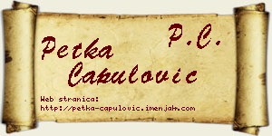 Petka Capulović vizit kartica